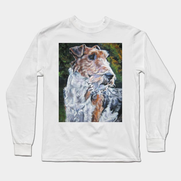 wire fox terrier fine art painting Long Sleeve T-Shirt by LASHEPARD